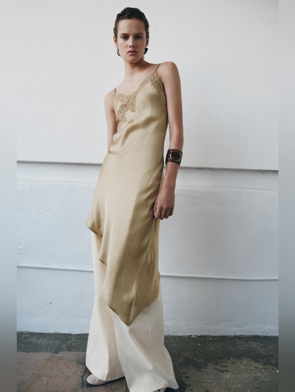 ZARA ZW COLLECTION ASYMMETRIC SATIN DRESS